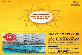 Book ready to move in 3 bhk apartments at Sumadhura Pranavam in Bangalore